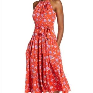 Eliza J Floral High Neck Midi Dress - 6